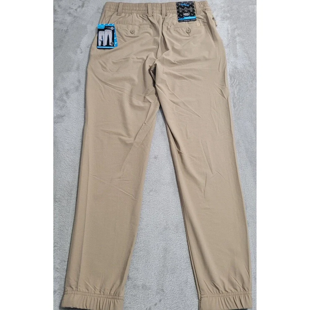 Birdie Bound Jogger Pants Mens Small Beige Golf Performance 4-Way Stretch Pocket
